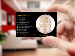 Business Card Design by Creations Box 2015 for CDM Residential Ltd t/a Lancashire Locks | Design #26385396