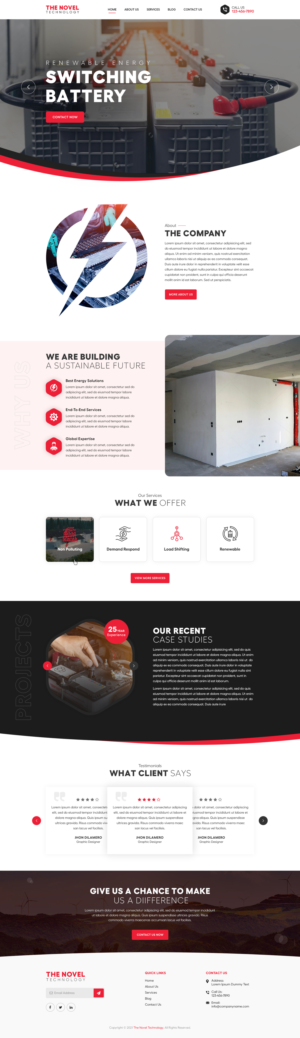 US Based Startup requires Website Design for Switching Battery | Web Design by sai.designer87