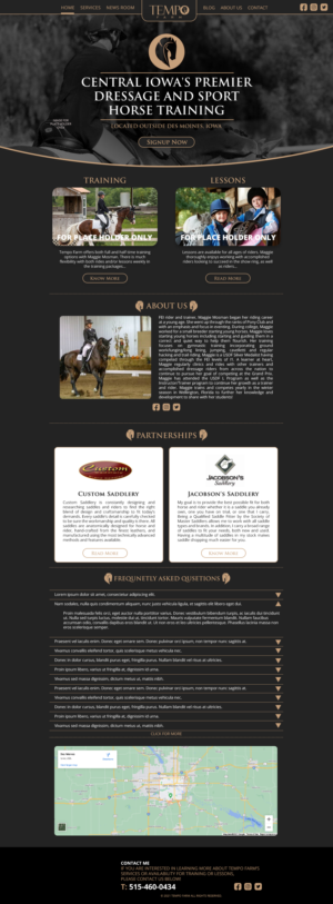 Website design for dressage horse training business | Web-Design von Noche designs