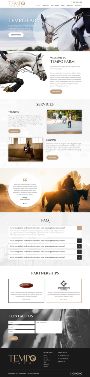 Website design for dressage horse training business | Web Design by Starlyn DS