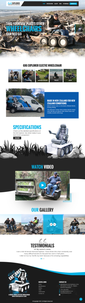 6X6 Explorer Wheelchair | Web Design by nzdesigners