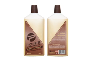 Pioneer Leather Restoration Product Label | Label Design by juanjoseolivieri