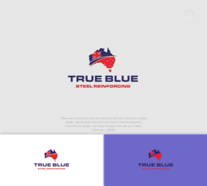 True blue then steel reinforcing in smaller font underneath | Logo-Design von Kejo87