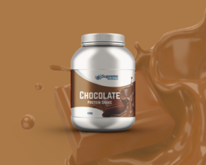 Supreme Wellness Chocolate Shake Label | Graphic Design by Amduat Design