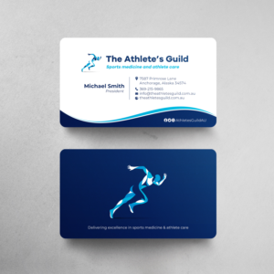 Business card design for sports medicine and athlete care clinic. | Business Card Design by chandrayaan.creative