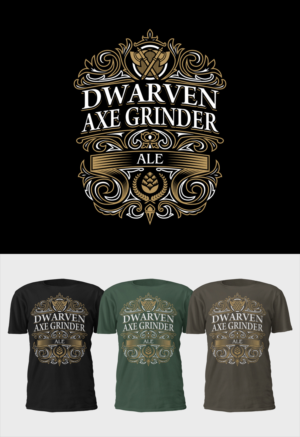 Craft beer inspired “Dwarven Axe Grinder Ale” tee design needed | T-Shirt-Design von D'Mono