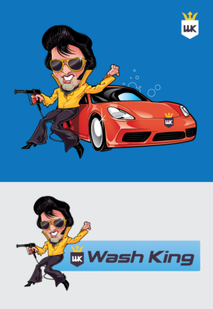 Wash King "Elvis" Mascot Character Design | Grafik-Design von ally designs