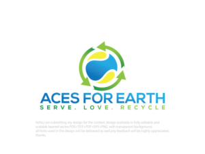 Aces for Earth   (main text)   and   "Serve. Love. Recycle" also to be used. | Logo Design by adnan001 2