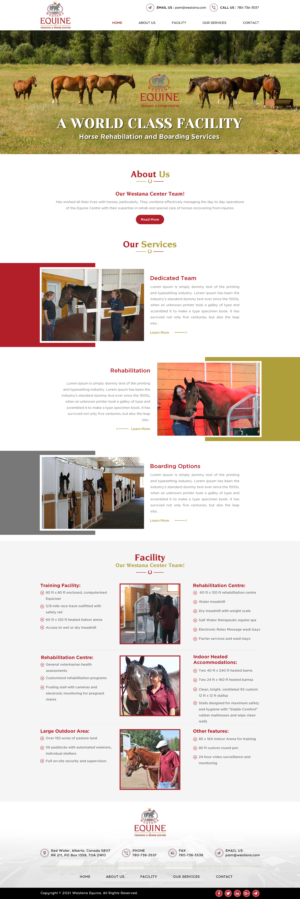 Horse Rehabilitation & Boarding Facility is looking for a new website - Design & Code | Web Design by Sbss