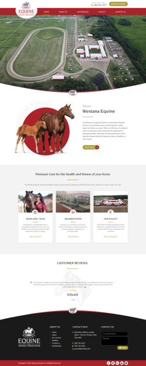 Horse Rehabilitation & Boarding Facility is looking for a new website - Design & Code | Web Design by bdesigner9