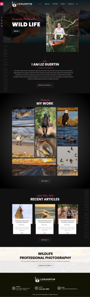 Wildlife photographer Website | Web Design by Sbss