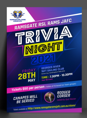 Ramsgate Rams Trivia Night | Flyer-Design von ARTOGRAPHY