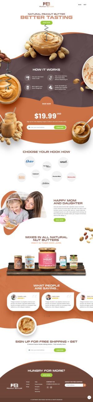 website for shopify-   Peanut Butler.   Natural Peanut Butter Mixer | Web Design by syrwebdevelopment