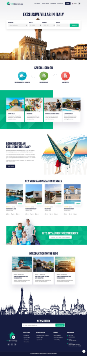 Very new and innovative Web design for Property managers of Vacation rentals | Web Design by syrwebdevelopment