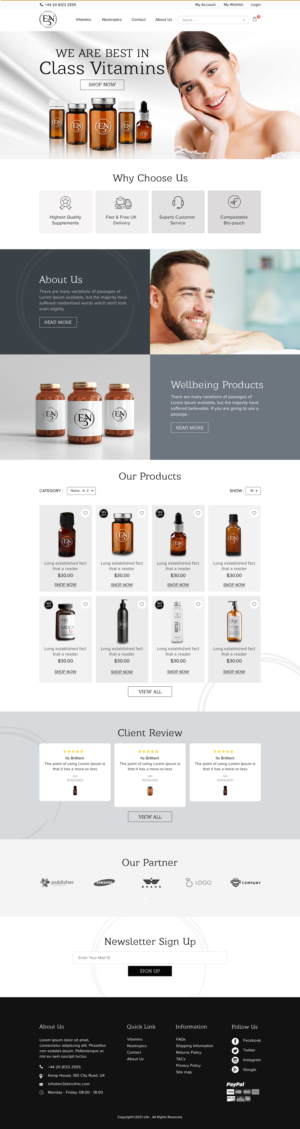 Health and Wellbeing online Shop | Web-Design von sai.designer87