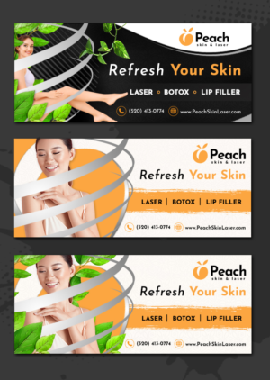 Banner-Design von Graphic Storm für Peach Skin & Laser | Design #26577894