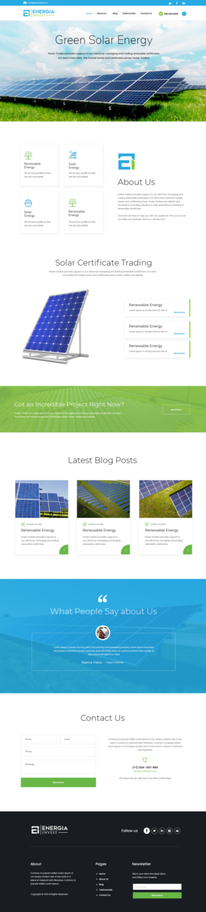 Spanish renewable energy startup needs website | Web Design by ag622988