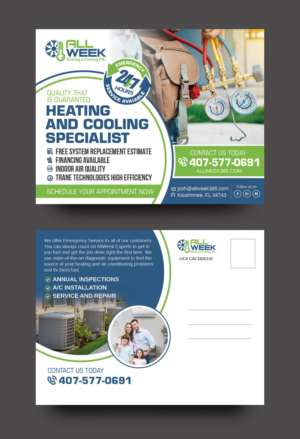 All Week Heating and Cooling inc | Postcard Design by rkailas