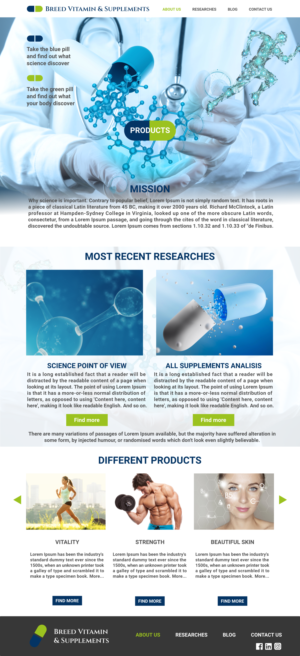 Best in Breed Vitamin and Supplements site | Graphic Design by design.bb