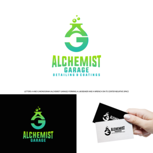 "Alchemist Garage"  "Detailing and Coatings" | Logo Design by ICKE