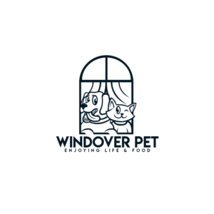 "dog & cat sketch" Windover Pet with tag line under logo "enjoying life & food" | Logo Design by PsyPen