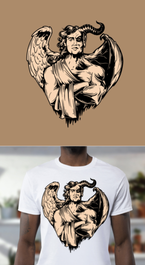 Angels vs Demons (Broken Angel) cartoon or character | T-Shirt-Design von ally designs