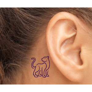 Cougar Line Pattern for Tattoo (Behind the Ear) | Tattoo Design by Abiyoso28