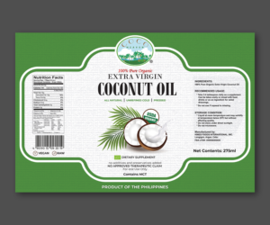 Virgin Coconut Oil Label | Graphic Design by ecorokerz