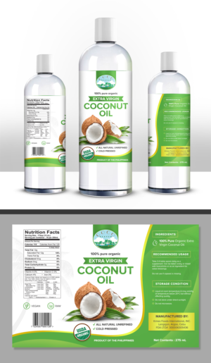 Virgin Coconut Oil Label | Graphic Design by SAI DESIGNS