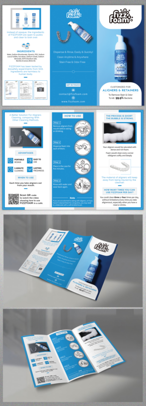 English trifold brochure design for aligners cleanser | Brochure Design by CG PRITAM