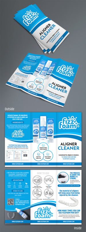 English trifold brochure design for aligners cleanser | Brochure Design by SAI DESIGNS