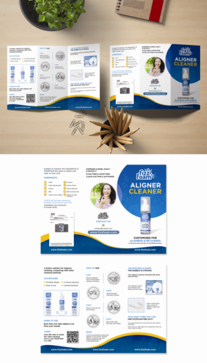 English trifold brochure design for aligners cleanser | Brochure Design by ZeneFashions