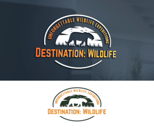 The name is -> "Destination: Wildlife"  and the tagline is -> "Unforgettable Wildlife Expeditions" | Logo Design by MaToTiPiLa