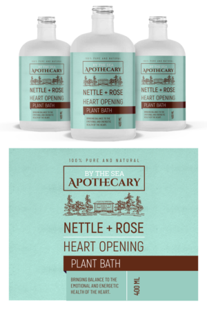 I would like to see if we can incorporate the name BY THE SEA APOTHECARY however this might make it too busy. Perhaps smaller lettering for "by the sea" and larger for "APOTHECARY". It also might be the case that adding this on the front makes things look too busy. I'm open to creative suggestions. | Label Design by SAI DESIGNS