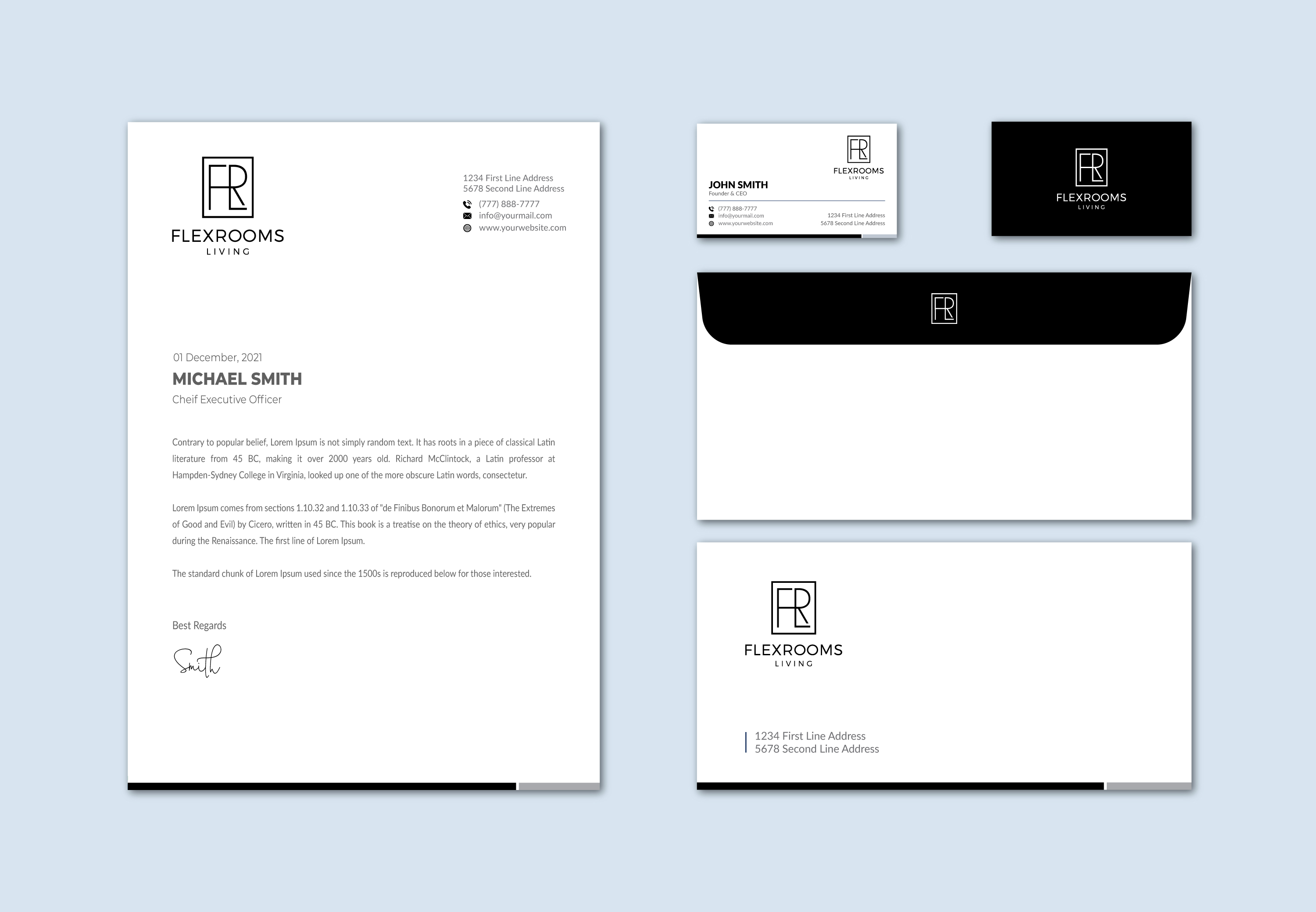 Stationery Design by Musa. A for Flexrooms Living | Design #26696045