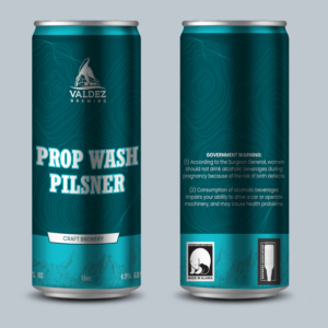 Craft Brewery Beer Can Label in Alaska | Graphic Design by Fat Bat Man