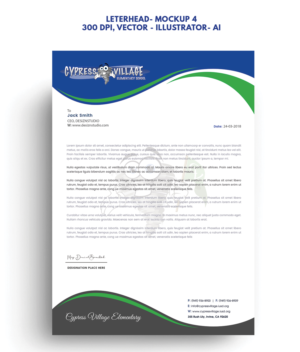 Cypress Village Elementary School Letterhead | Briefkopf-Design von Expert Designer