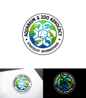 Above the logo Aquarium & Zoo Advocacy.  Below the logo Strategist International.  Across the logo AZASI. | Logo Design by ZeneFashions