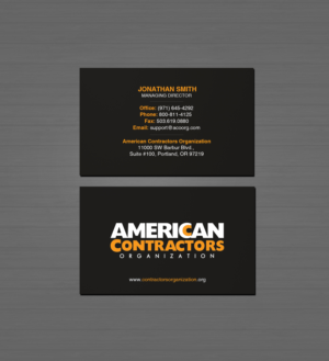 Business Card Design by Creations Box 2015 for American Contractors Organization  | Design: #26725140