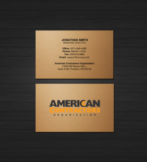 Business Card Design by Creations Box 2015 for American Contractors Organization  | Design: #26725141