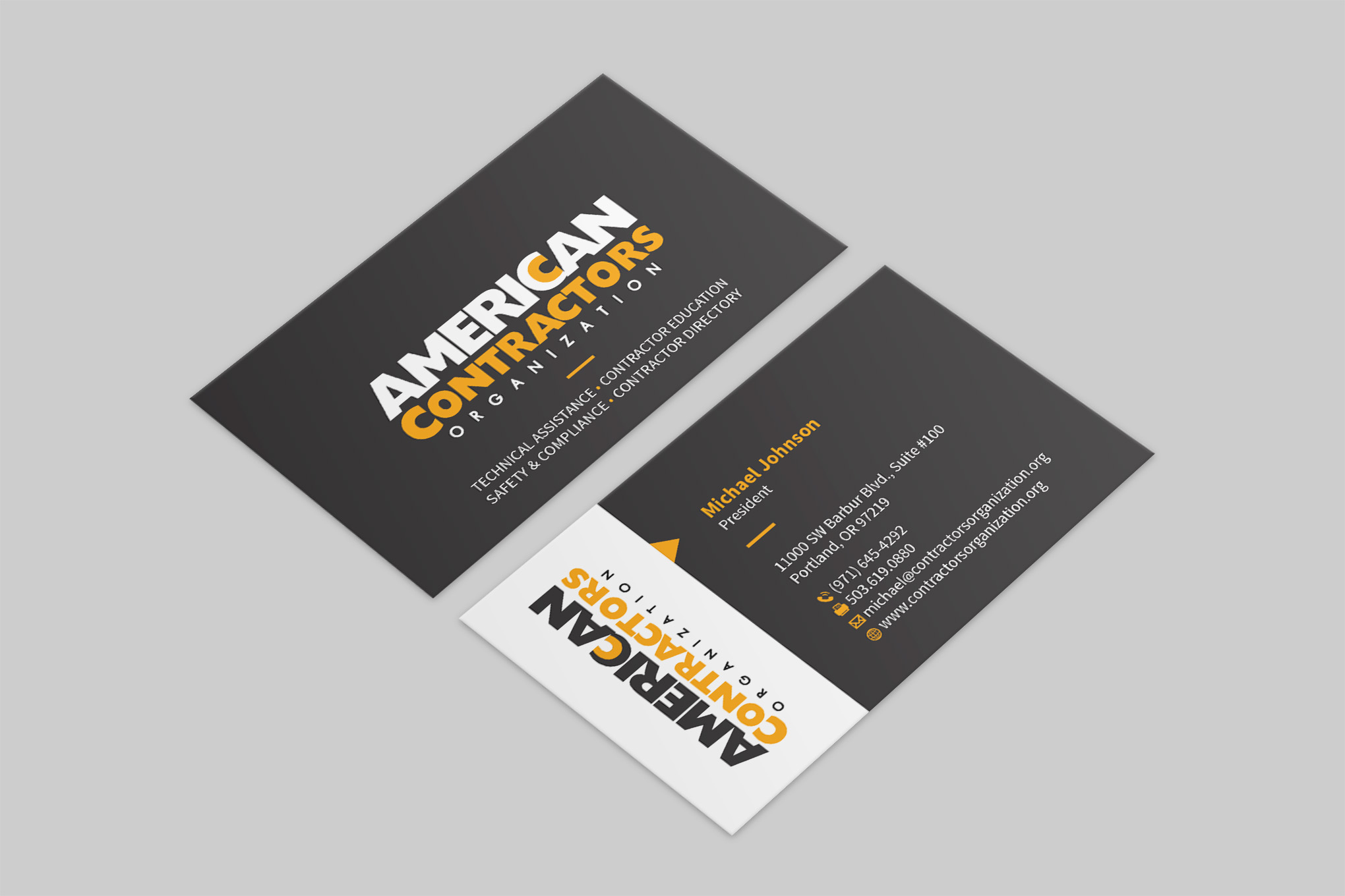 Business Card Design by MDesign for American Contractors Organization  | Design: #26716086