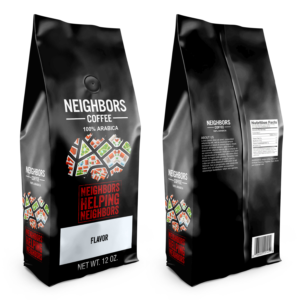 Neighbors Helping Neighbors - Design for 12 oz "coffee with a cause" | Packaging Design by Emmanuel Creations