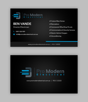 Business Card Design by Starlyn DS for Pro Modern Electrical  | Design #26765599