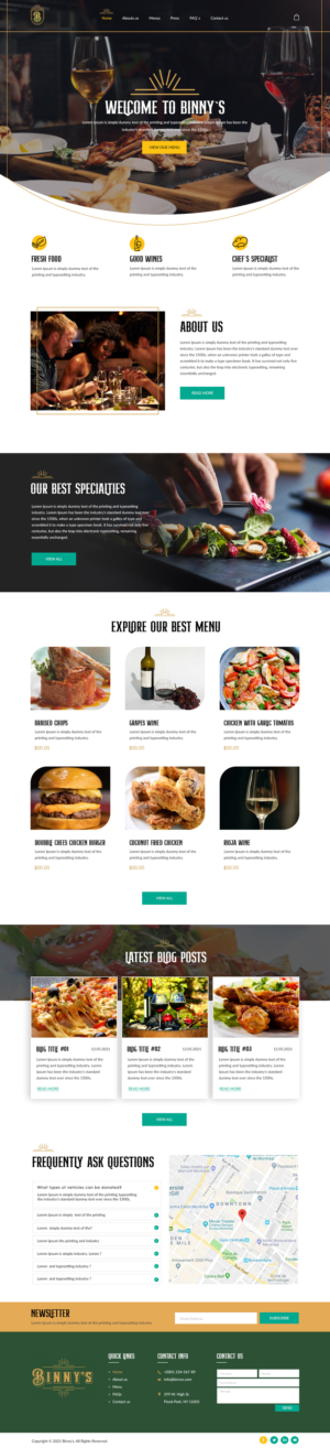 Restaurant Bar website in Oakland | Web-Design von bdesigner9