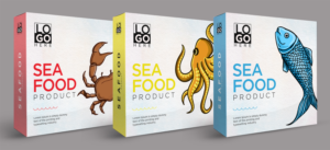 High end Seafood Deli offering takeaway products in various packaging formats | Packaging Design by SAI DESIGNS