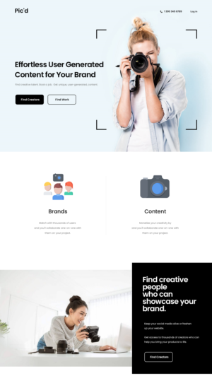 Pic'd: Photography marketplace looking for lead-generating landing page. ** | Web Design by Ahmad Ghani 2