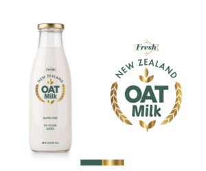 We are open to ideas here. We want to emphasise that it is a New Zealand product and  its fresh oat milk | Logo Design by Bittersweet