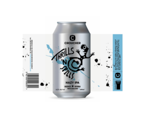 Beer can label - Thrills 'n Spills, Hazy IPA | Label Design by Bittersweet