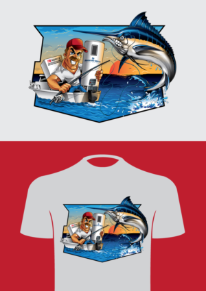 Cartoon Style Fishing Tournament T Shirt  | T-Shirt-Design von ally designs