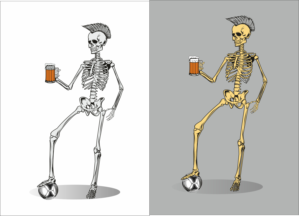 Skeleton Baller Beer and Football | T-shirt Design by Jamal 12